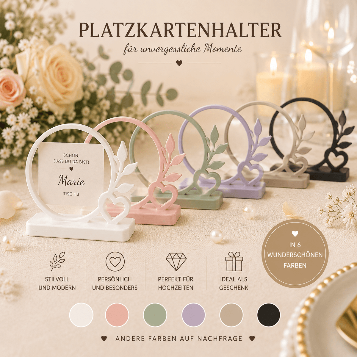 Platzkartenhalter – Blätterkreis