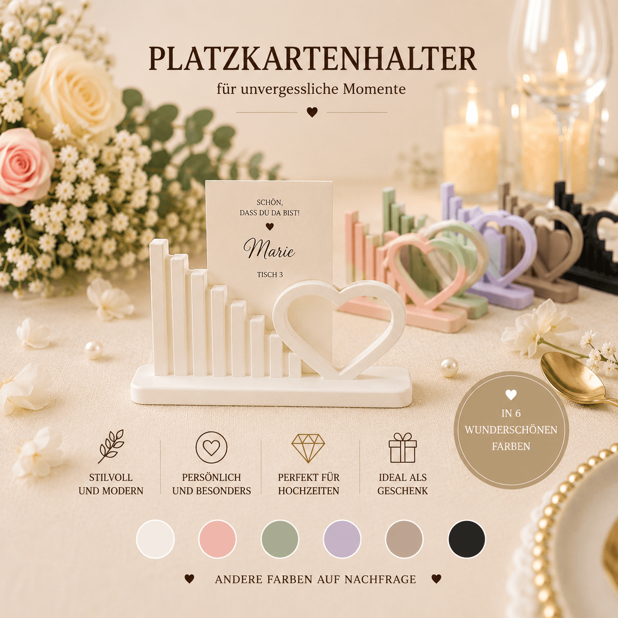 Platzkartenhalter-Herzlinie