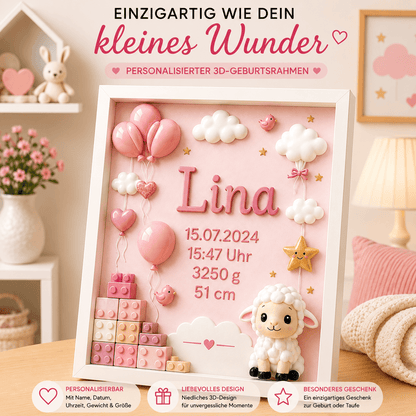 3D-Geburtsrahmen für Mädchen 🌸
